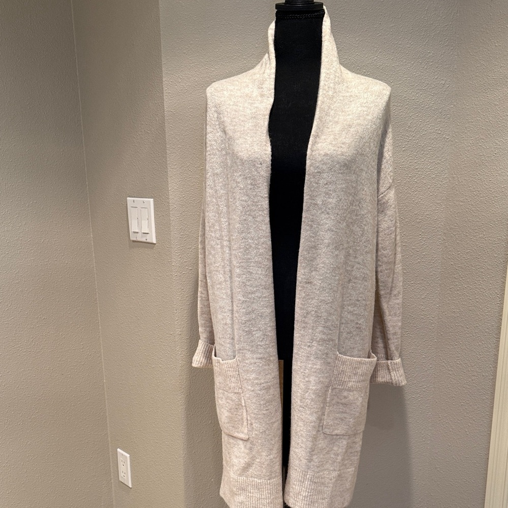 Susina Soft Cream Open-Front Cardigan